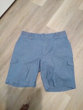 Lee Relaxed Fit Plus Size 16 Chambray Blue Cargo Shorts